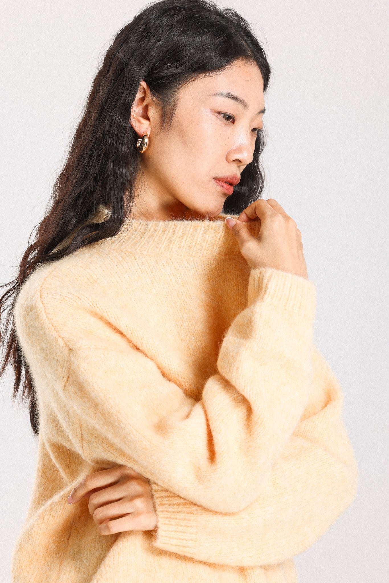 Lara Basic Alpaca Wool Knit Jumper - Yellow