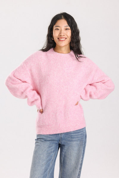 Lara Basic Alpaca wool Knit Jumper - Pink