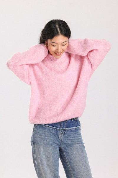 Lara Basic Alpaca wool Knit Jumper - Pink