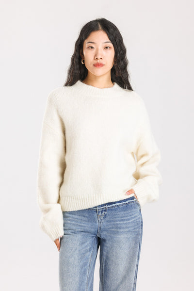 Lara Basic Alpaca wool  Knit Jumper - White