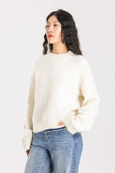 Lara Basic Alpaca wool  Knit Jumper - White