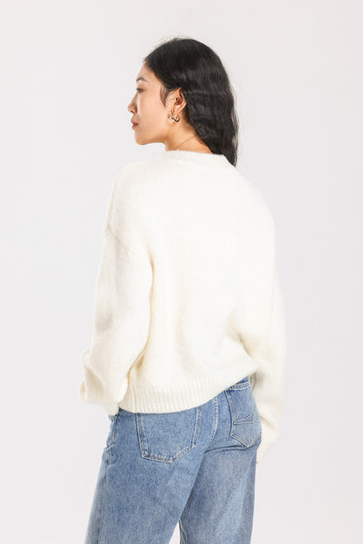 Lara Basic Alpaca wool  Knit Jumper - White