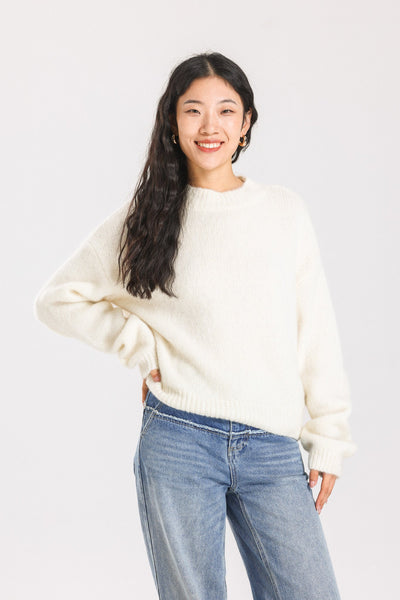 Lara Basic Alpaca wool  Knit Jumper - White