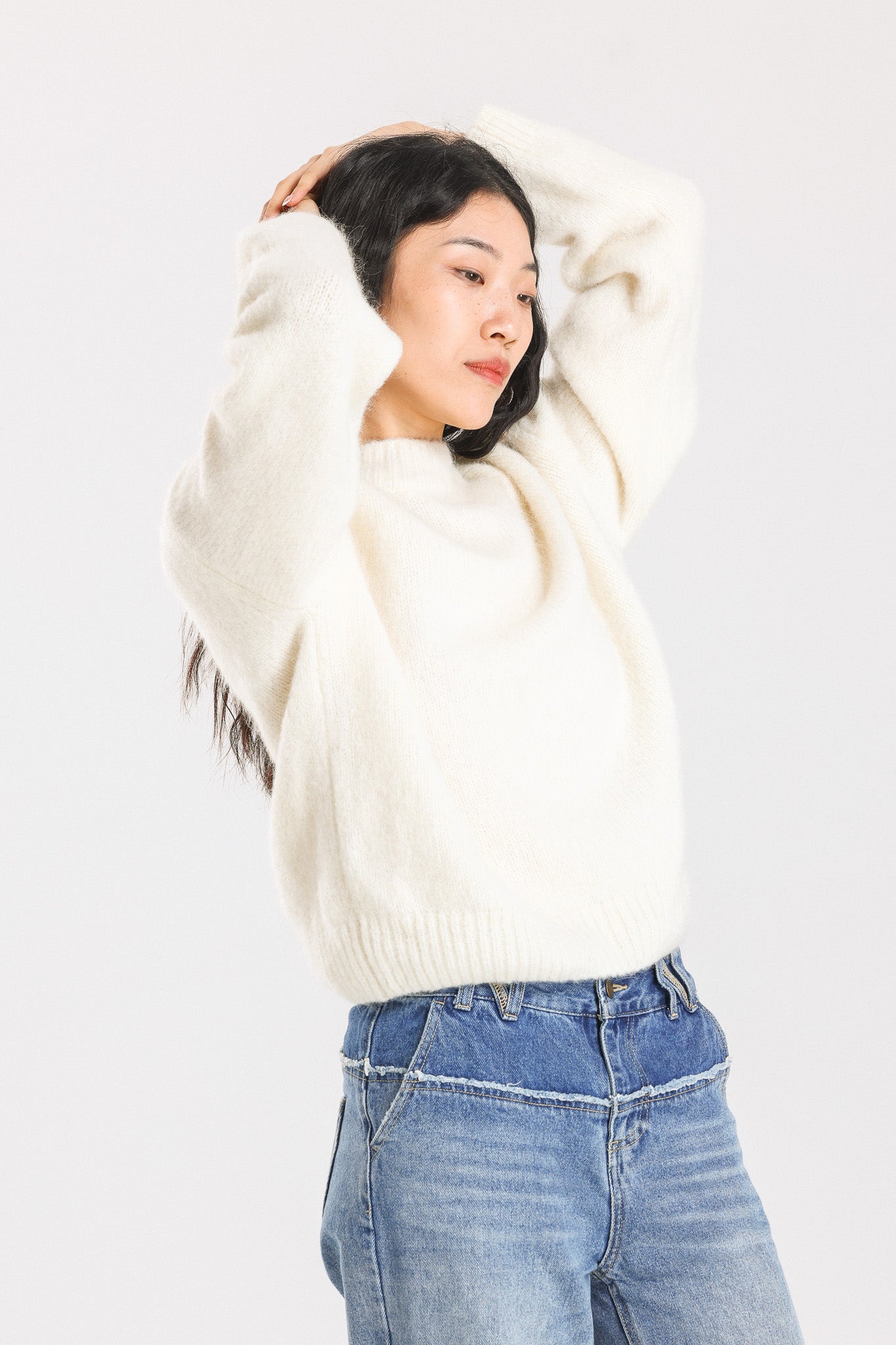 Lara Basic Alpaca wool  Knit Jumper - White