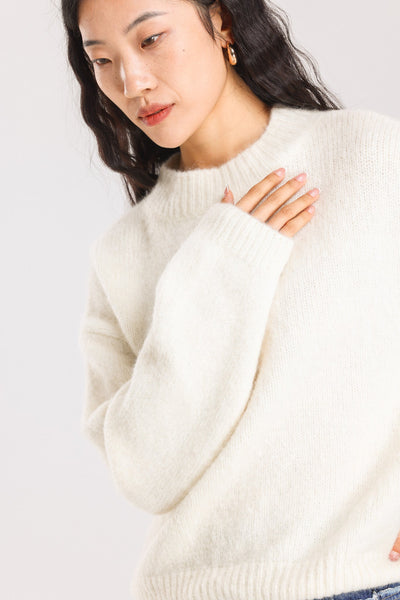 Lara Basic Alpaca wool  Knit Jumper - White