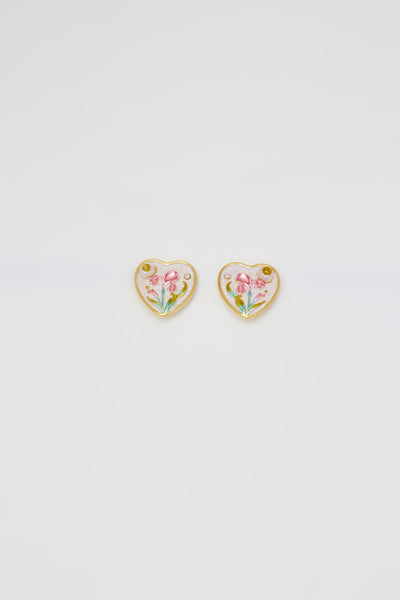 Alyx Flower Heart Stud Earrings