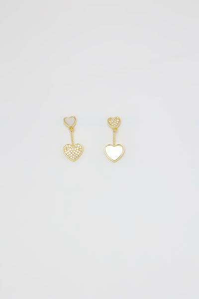 Mother of Pearl 2  Heart Earrings