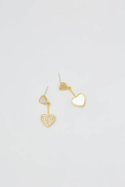 Mother of Pearl 2  Heart Earrings