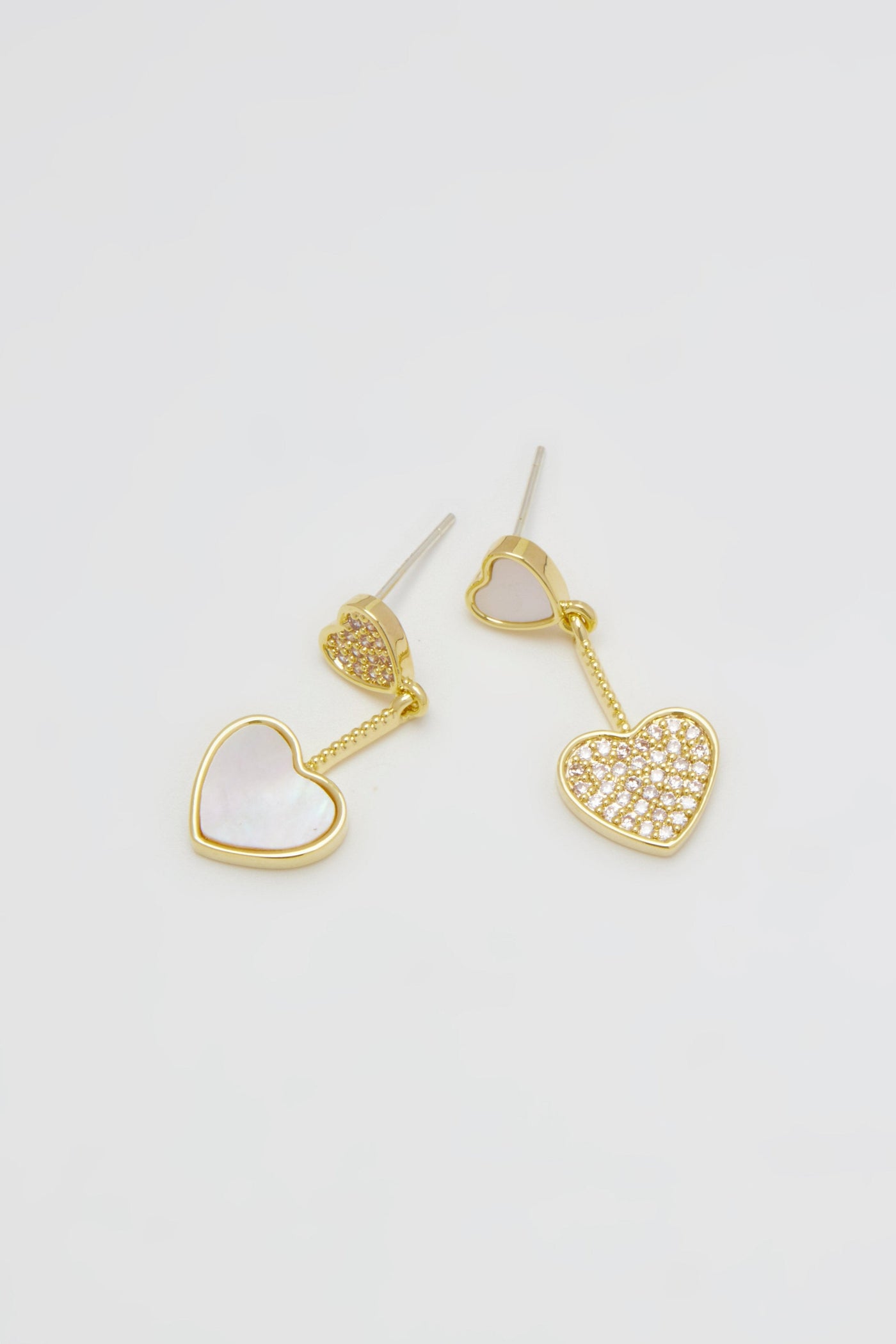 Mother of Pearl 2  Heart Earrings