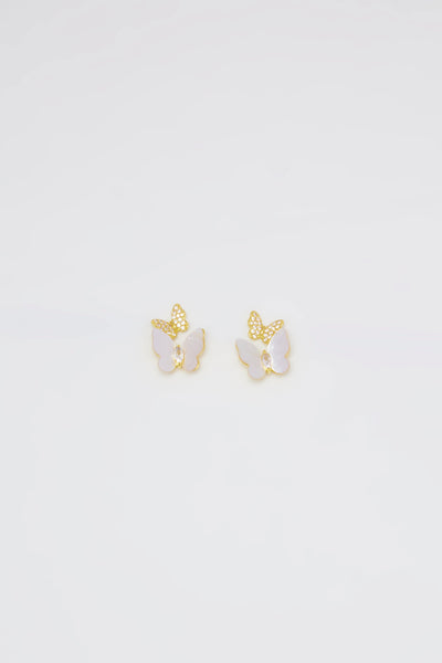 Butterfly Mother of Pearl Stud Earrings