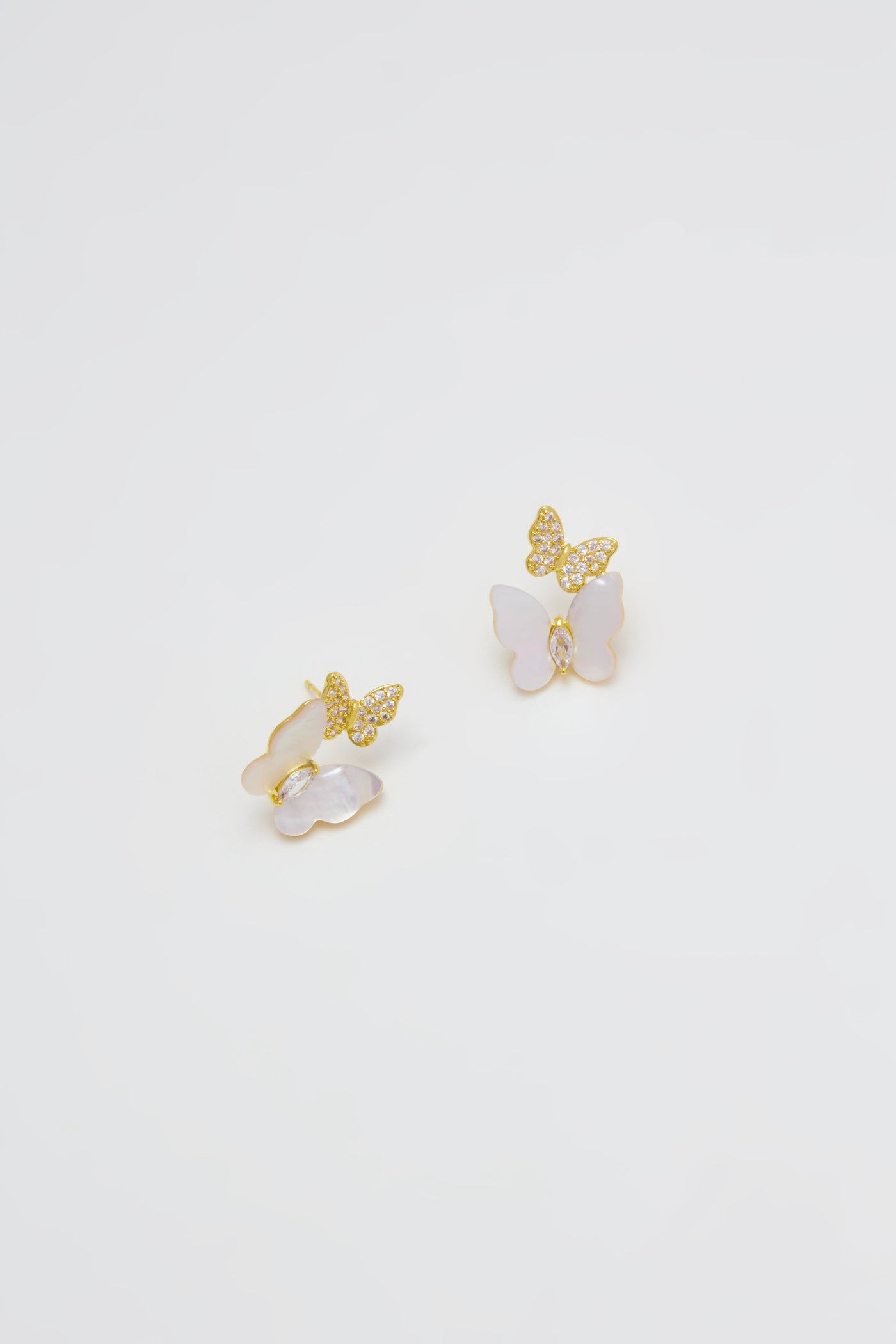 Butterfly Mother of Pearl Stud Earrings