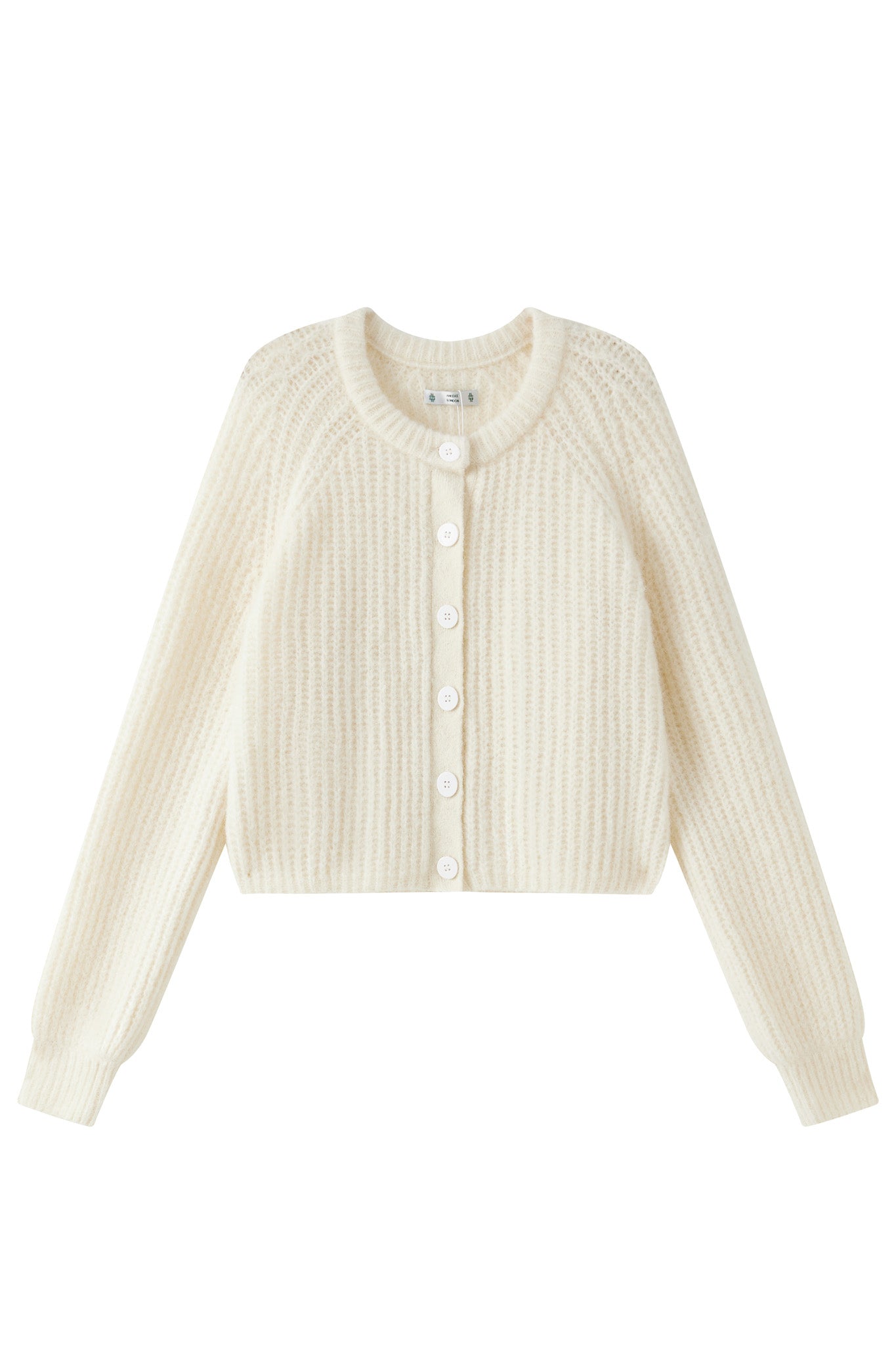 Janet Ribbed Alpaca wool  Knit Cardigan - Cream