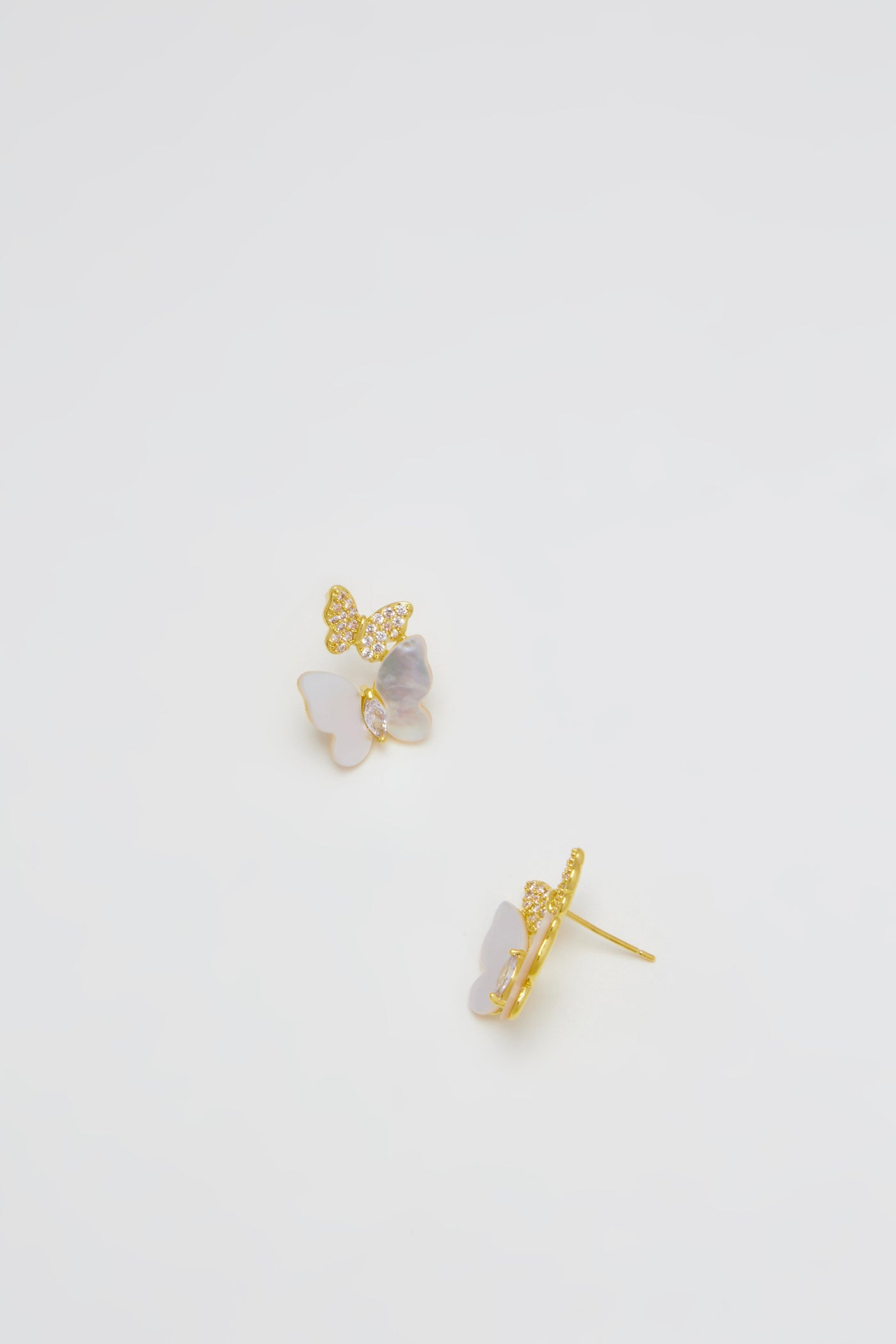 Butterfly Mother of Pearl Stud Earrings