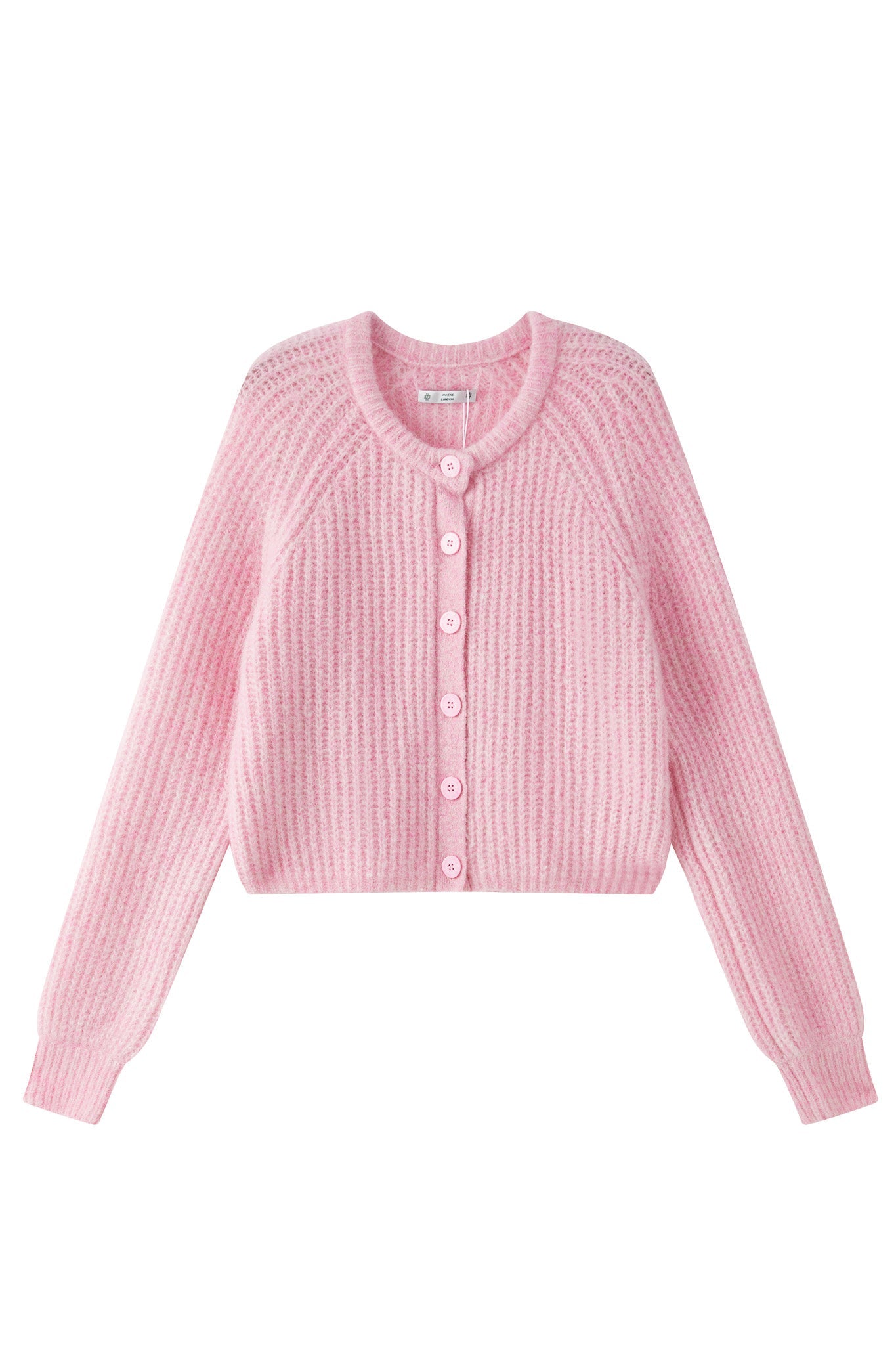 Janet Ribbed Alpaca wool Knit Cardigan - Pink