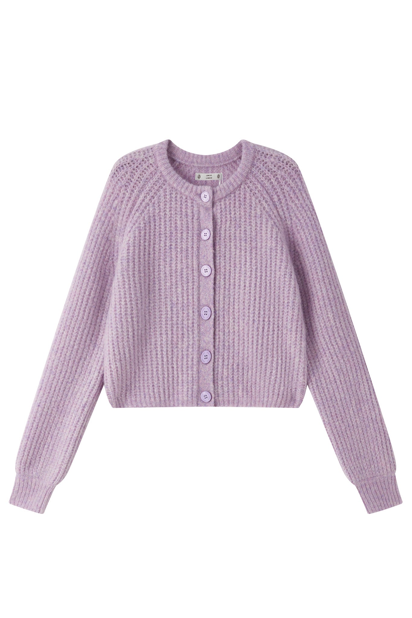 Janet Ribbed Alpaca wool  Knit Cardigan - Purple