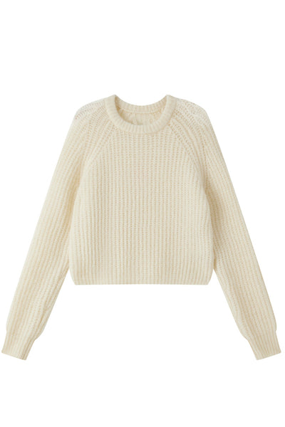 Janet Ribbed Alpaca wool  Knit Jumper - White