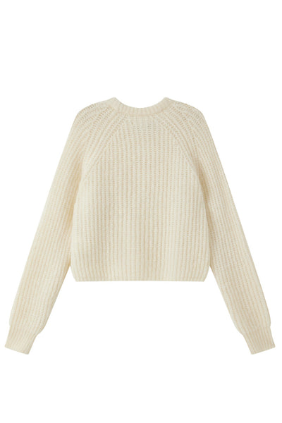 Janet Ribbed Alpaca wool  Knit Jumper - White