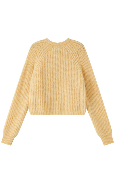 Janet Ribbed Alpaca wool  Knit Jumper - Yellow