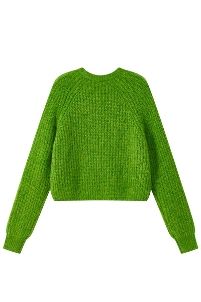 Janet Ribbed Alpaca wool  Knit Jumper - Green