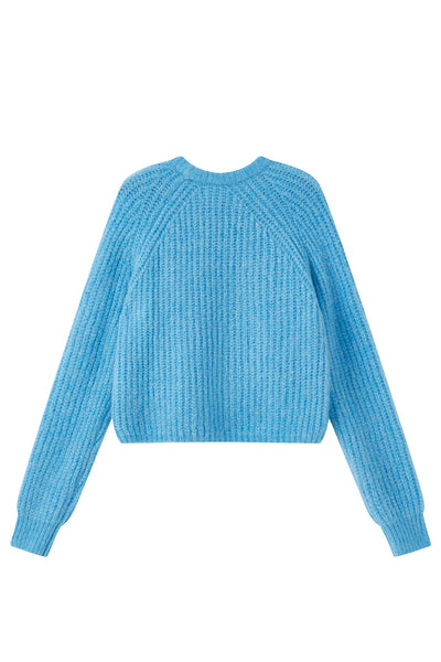 Janet Ribbed Alpaca Wool Knit Jumper - Sky