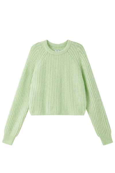 Janet Ribbed Alpaca wool  Knit Jumper  - Lime