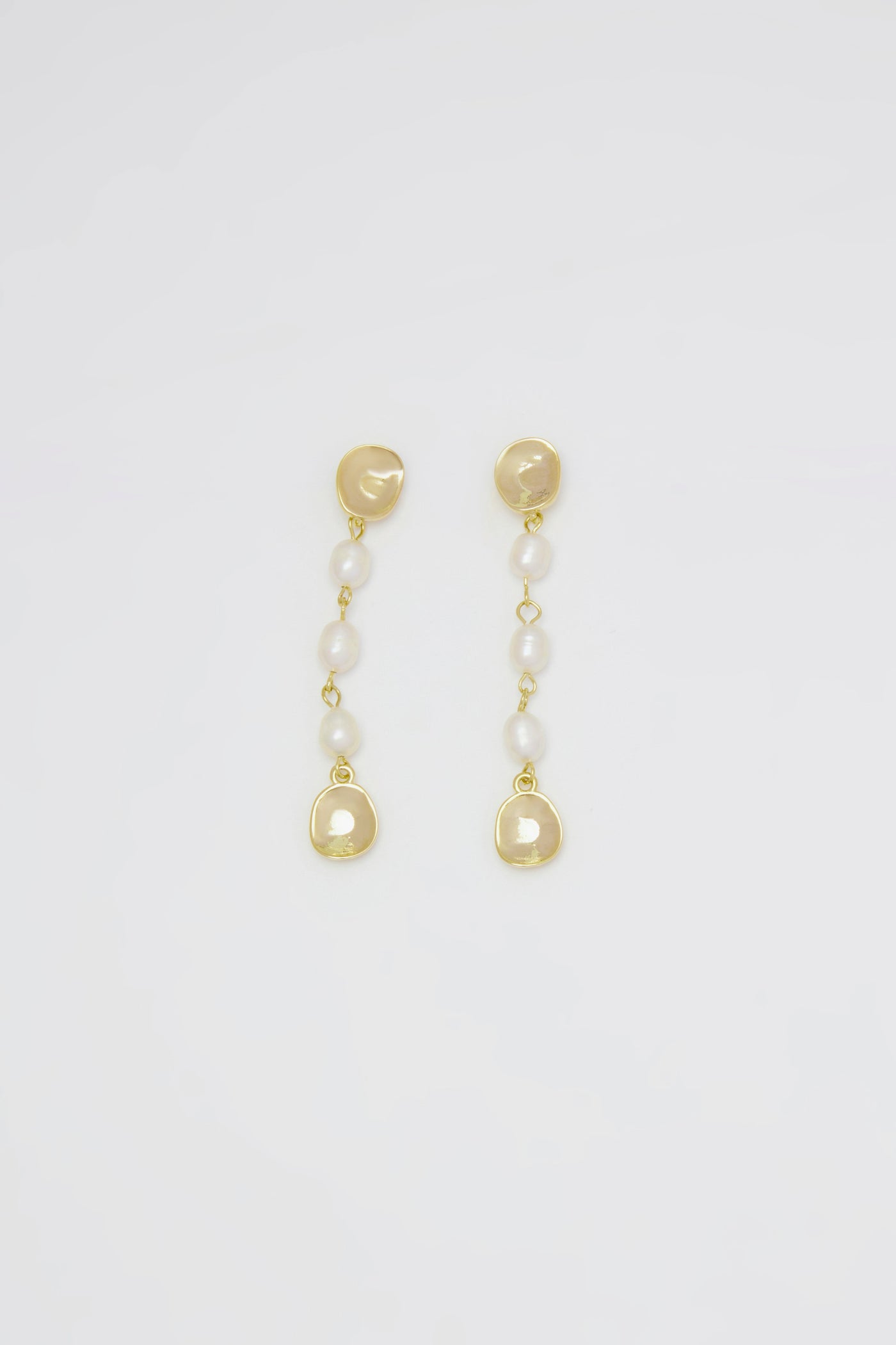 Aithne Asymmetric Long Pearl Drop Earrings