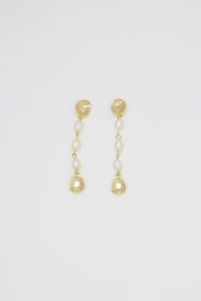 Aithne Asymmetric Long Pearl Drop Earrings