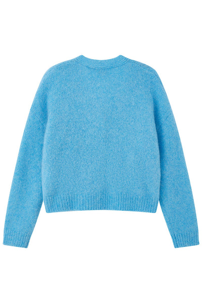 Lara Alpaca wool  Knit Cardigan - Sky