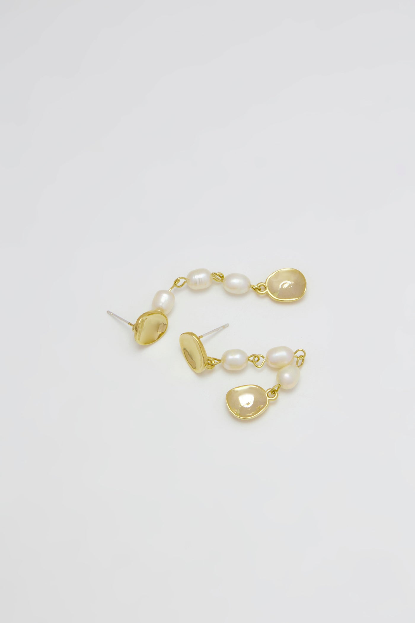 Aithne Asymmetric Long Pearl Drop Earrings