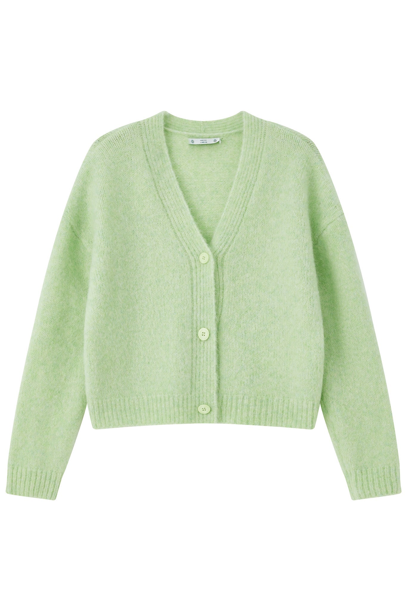 Lara Alpaca wool  Knit Cardigan  - Lime