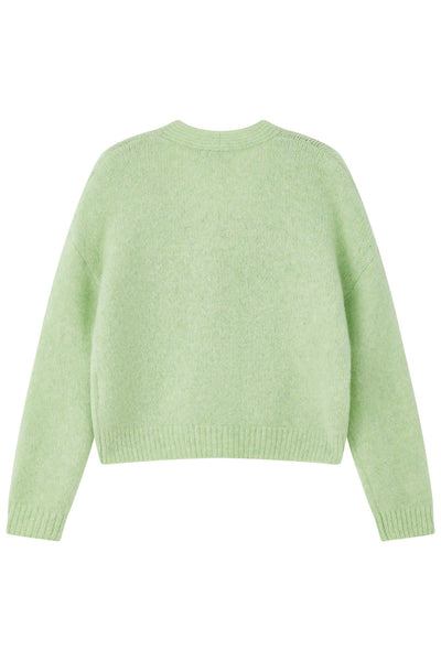 Lara Alpaca wool  Knit Cardigan  - Lime