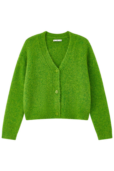 Lara Alpaca Wool Knit Cardigan - Green