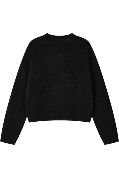 Lara Basic Alpaca wool  Knit Jumper - Black