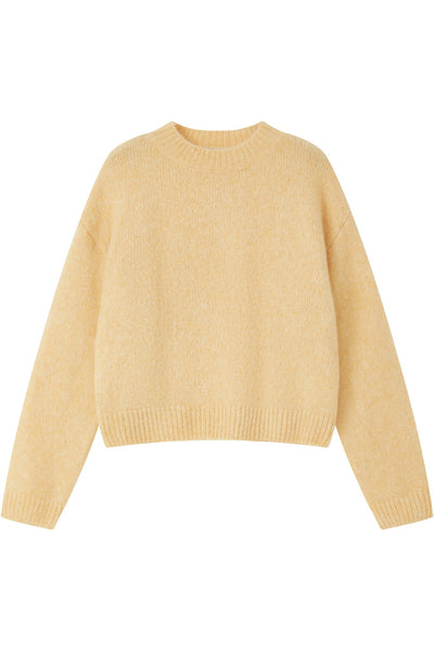 Lara Basic Alpaca Wool Knit Jumper - Yellow