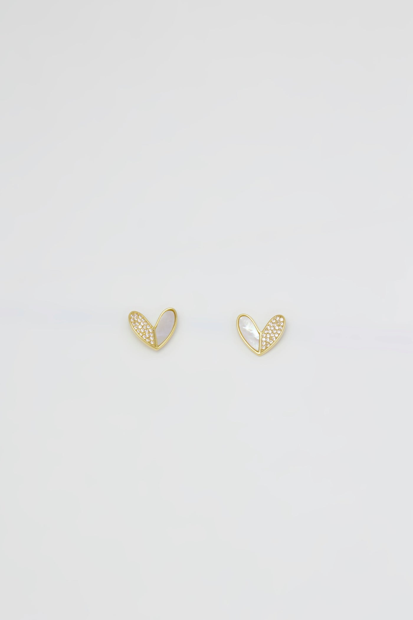 Mother Of Pearl Heart Stud Earrings