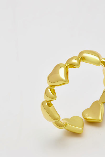 Edith Gold Hearts Ring