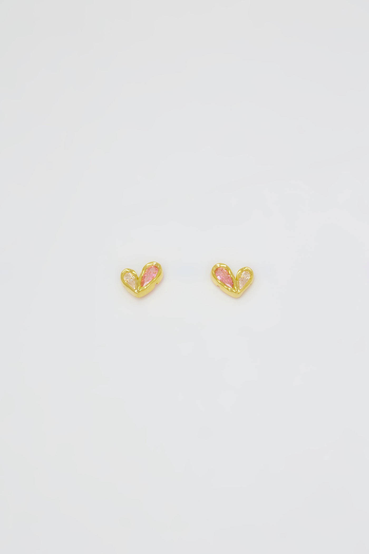 Delilah Asymmetric Heart Pink Stud Earrings