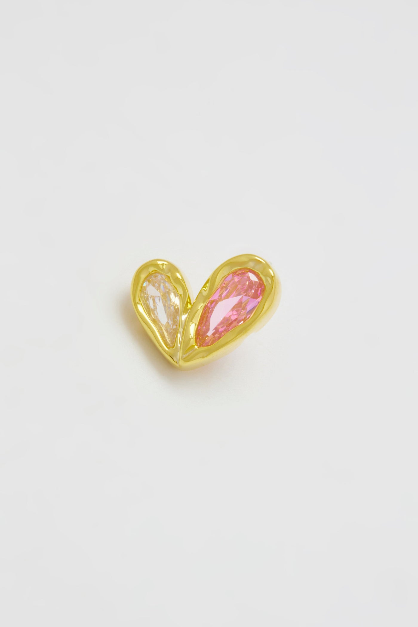 Delilah Asymmetric Heart Pink Stud Earrings