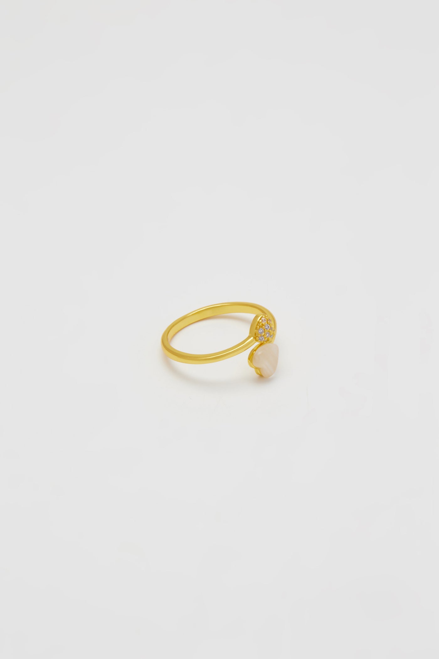 Aly Gold Ring with Two Hearts