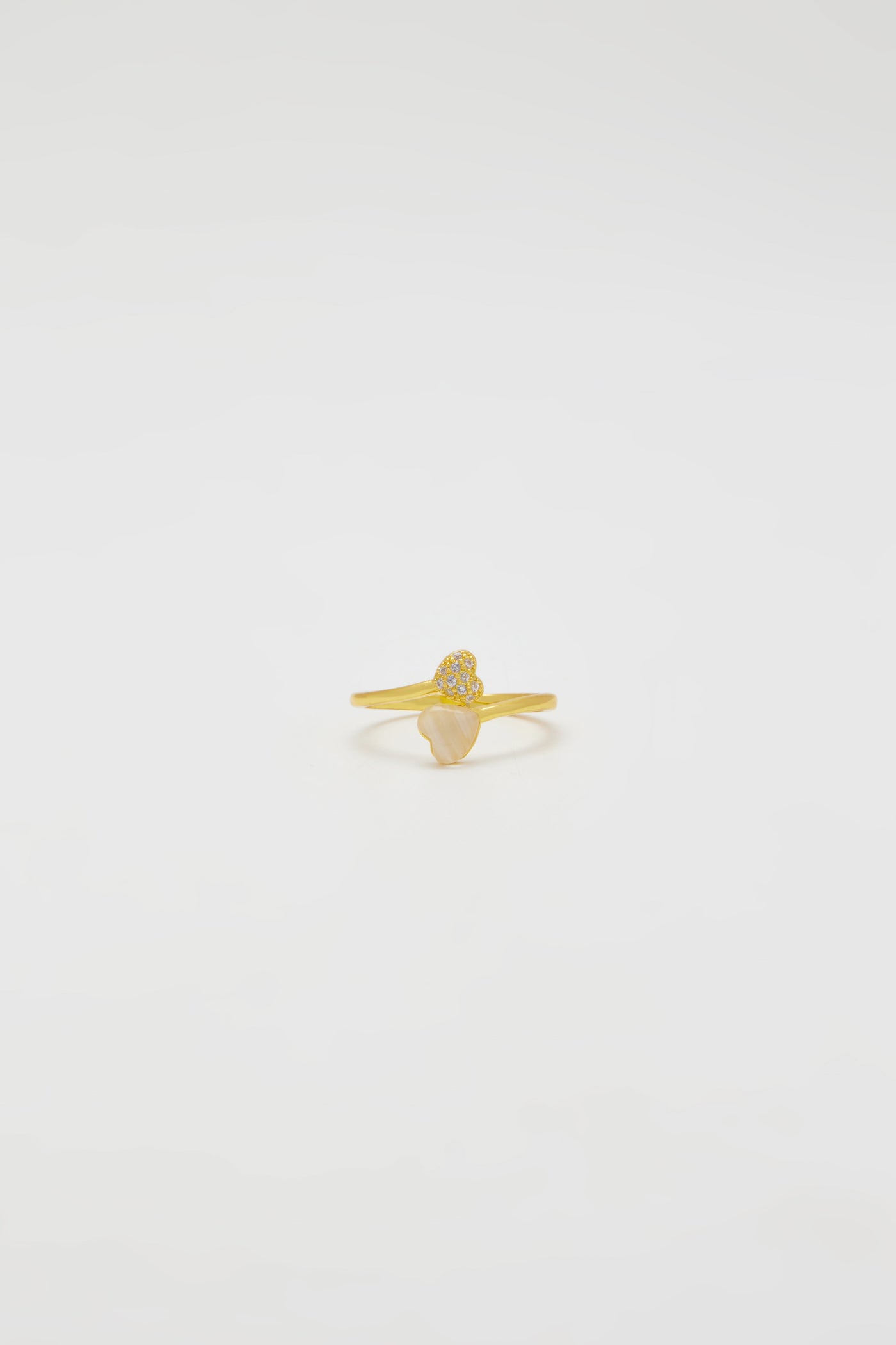 Aly Gold Ring with Two Hearts