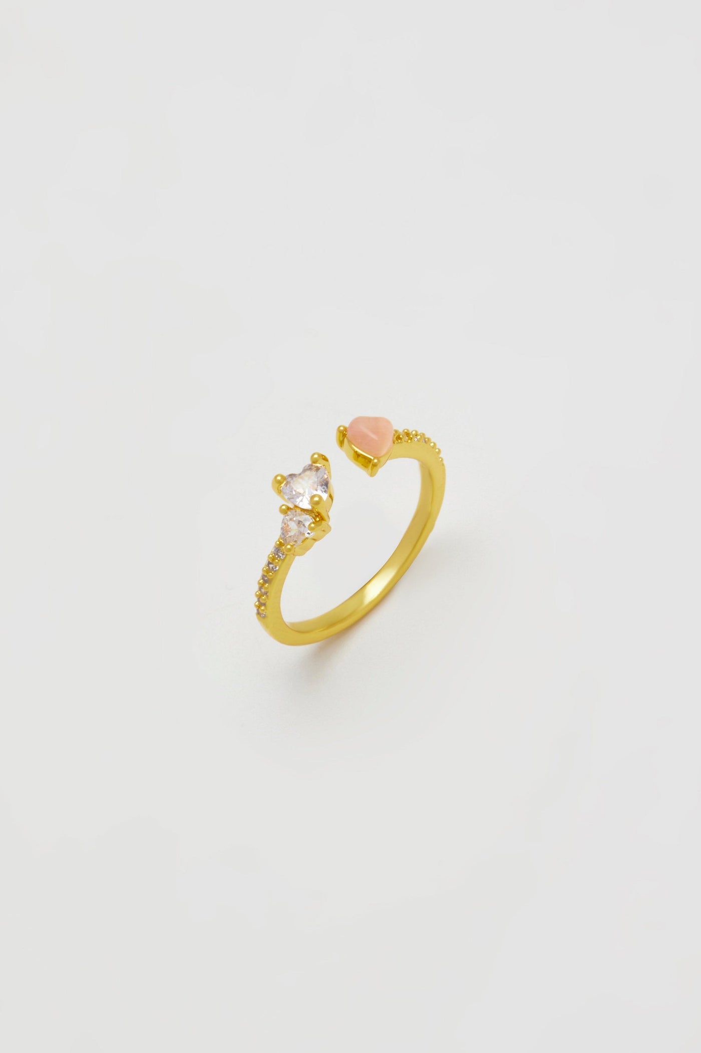 Ambrosia Split Two Heart Gold Ring