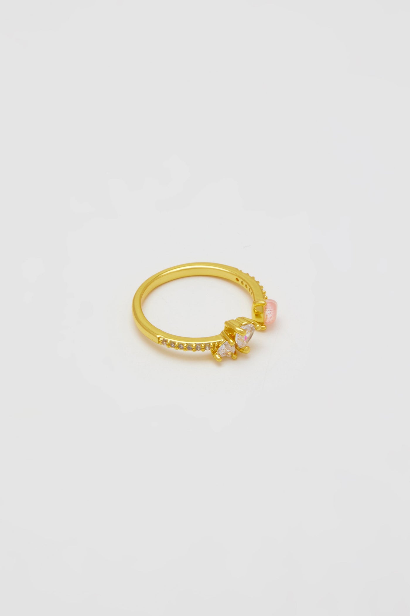 Ambrosia Split Two Heart Gold Ring