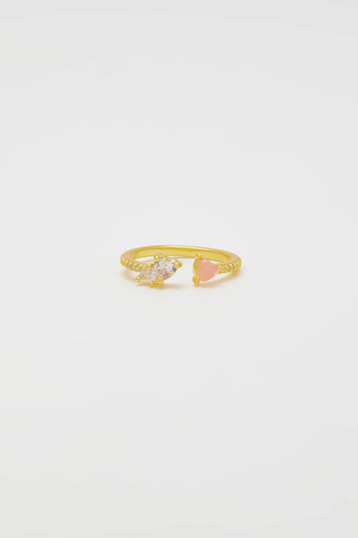 Ambrosia Split Two Heart Gold Ring