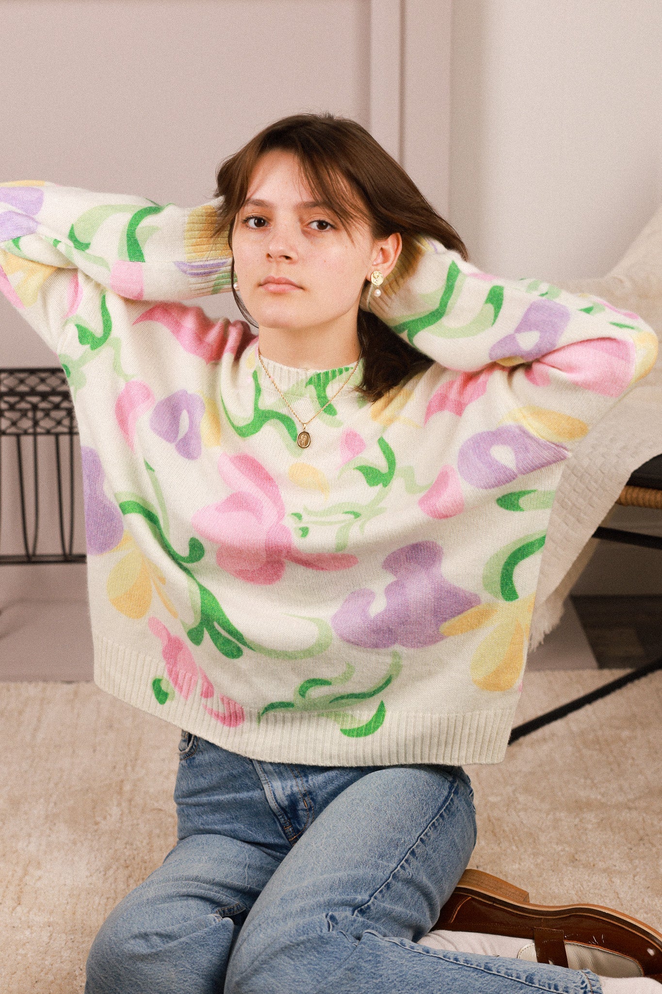 Multi-coloured Print Jumper