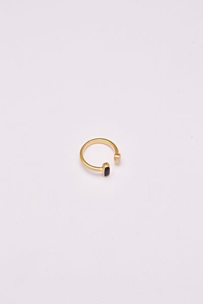 Enamel 2 colours Open Ring - Black White