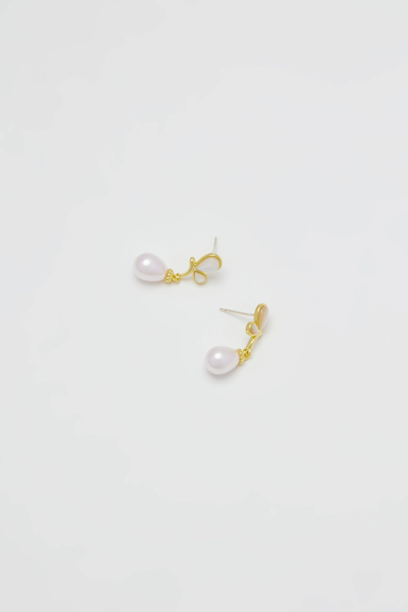 Butterfly Blossom Mother Of Pearl Teardrop Stud Earrings