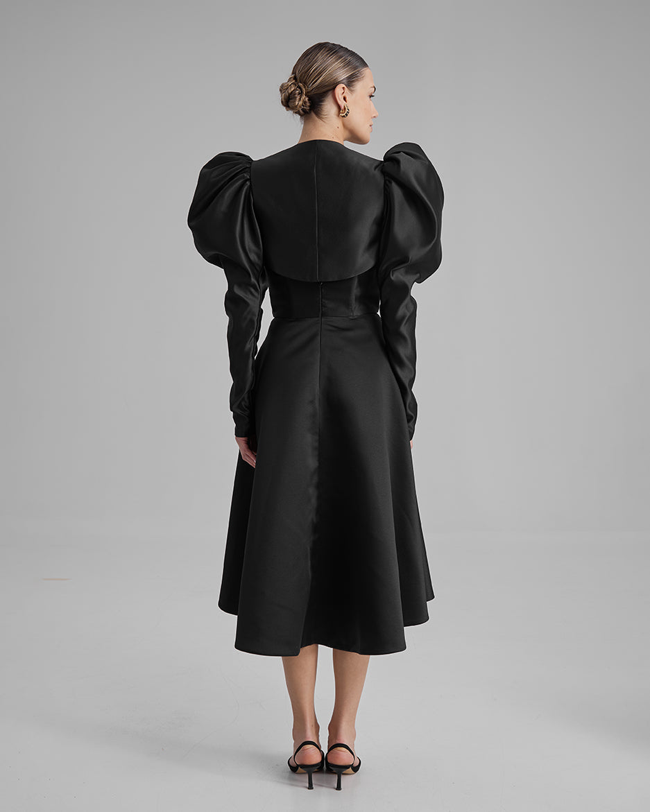 Jet Black PUFFED SLEEVE BOLERO