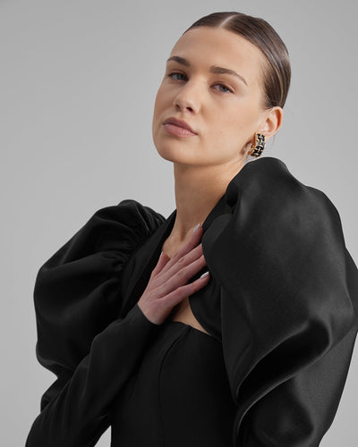 Jet Black PUFFED SLEEVE BOLERO