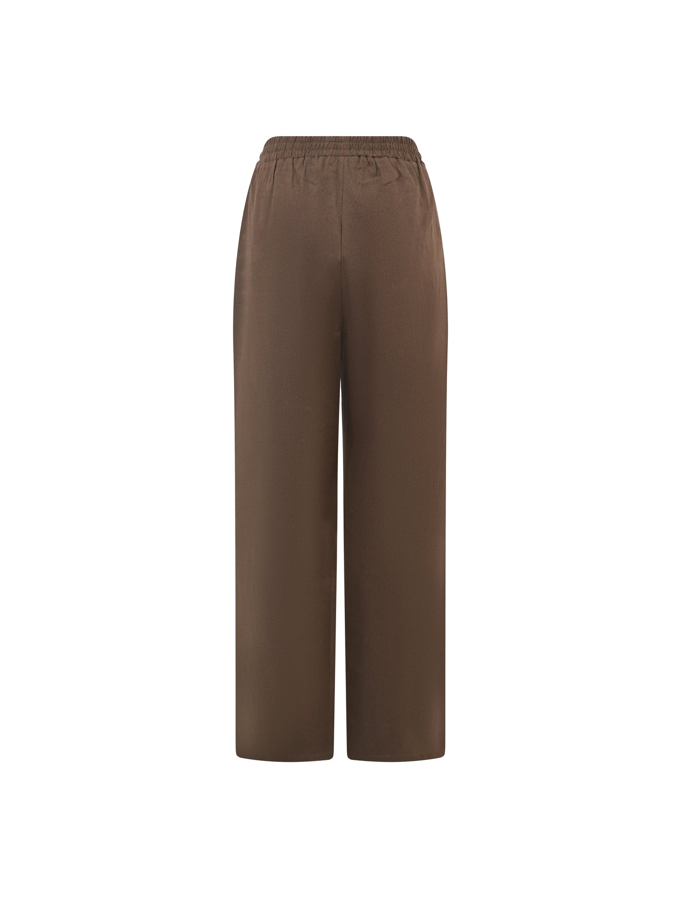 Womens High Waist Linen Trousers Chocolate