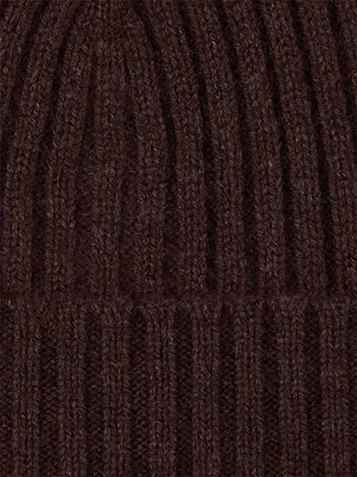 Chocolate knitted cashmere beanie